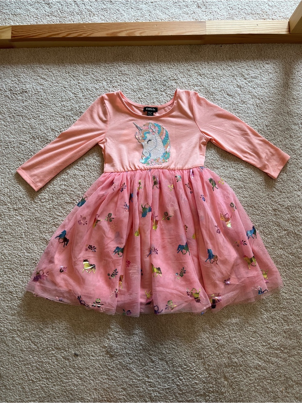 Zunie Pink Unicorn Tulle Dress